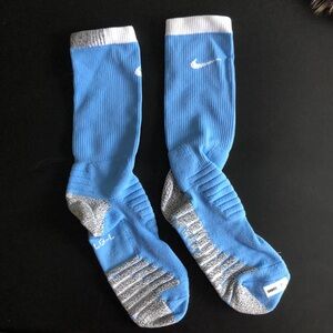 UNC CH mid calf compression socks, Carolina blue with white Nike